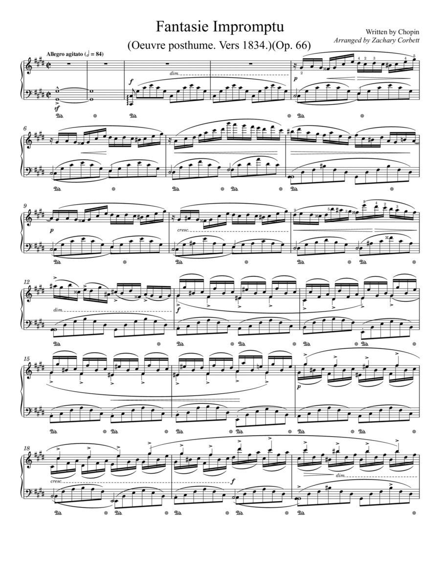 Fantasie Impromptu Fantasie Impromptu Piano Solo scores gallery preview page 1