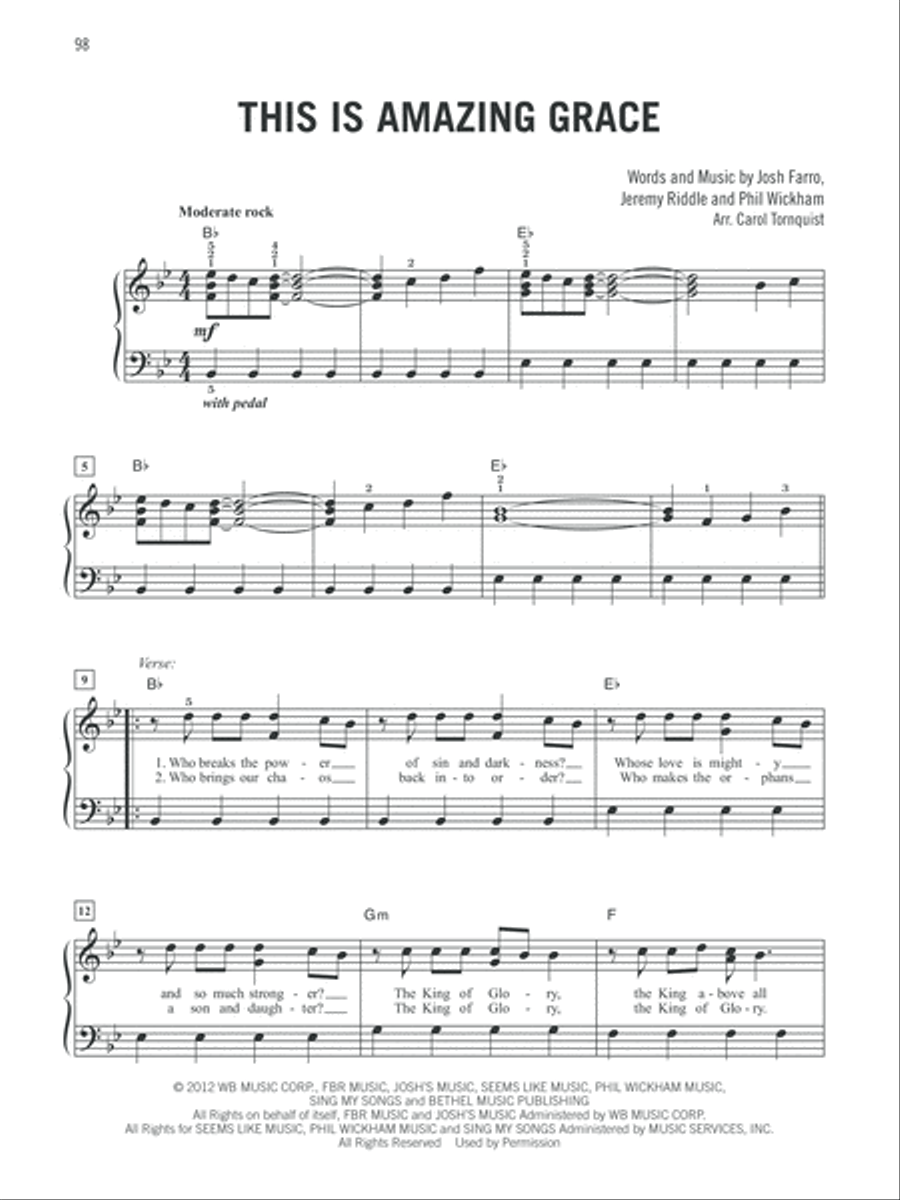 Modern Worship Hits Easy Piano scores gallery preview page 5