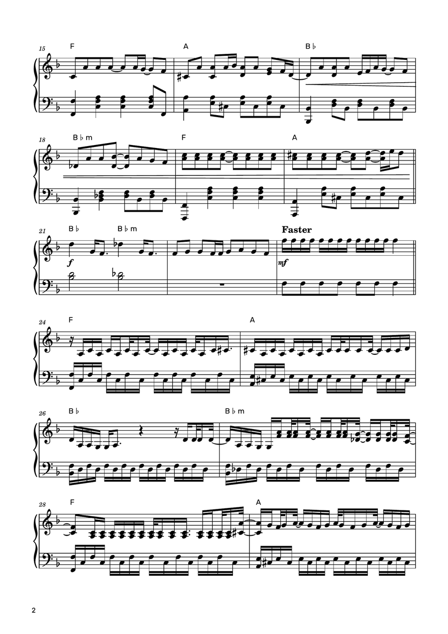 Vampire Piano Solo scores gallery preview page 2