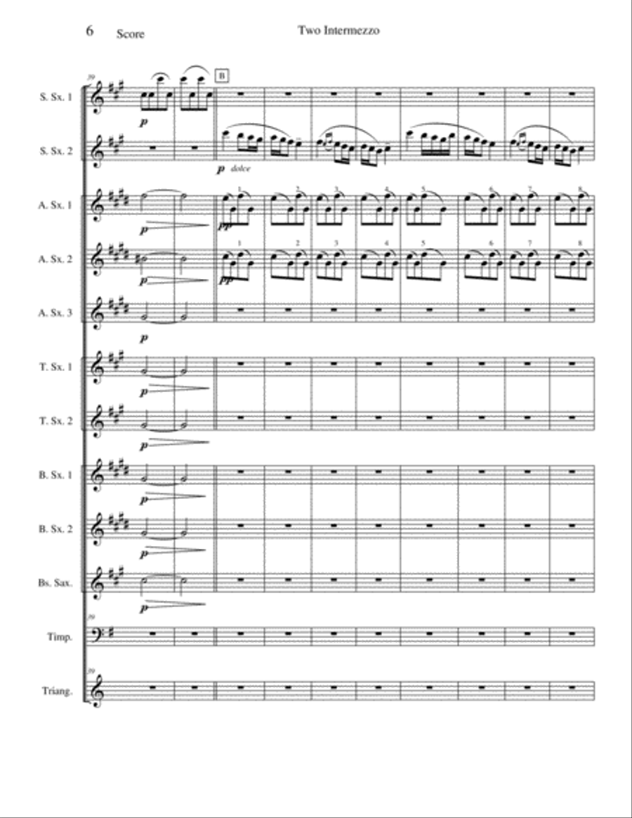 Intermezzo No. 2 from Two Intermezzo Woodwind Ensemble scores gallery preview page 6