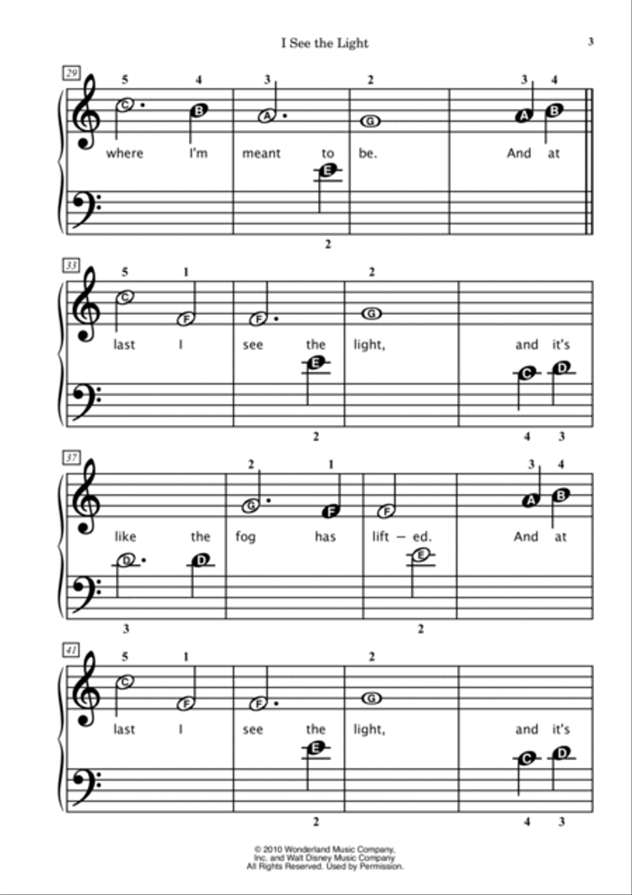 I See The Light Easy Piano scores gallery preview page 3