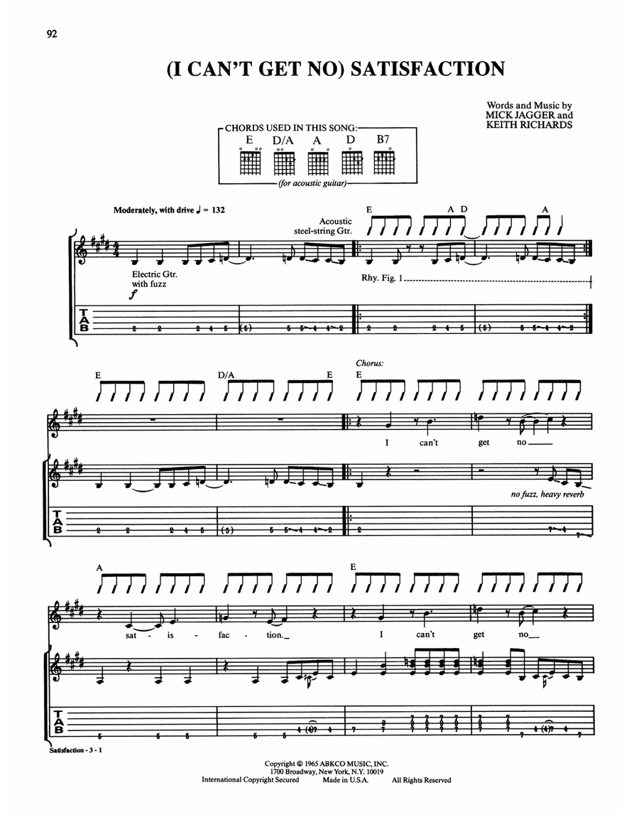 (I Can't Get No) Satisfaction Acoustic Guitar scores gallery preview page 1