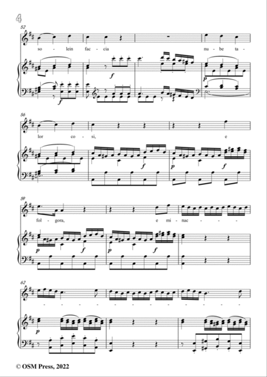 Mozart-Si spande al sole in faccia,in D Major,fromIl rè pastore,for Voice and Piano Voice Solo scores gallery preview page 6