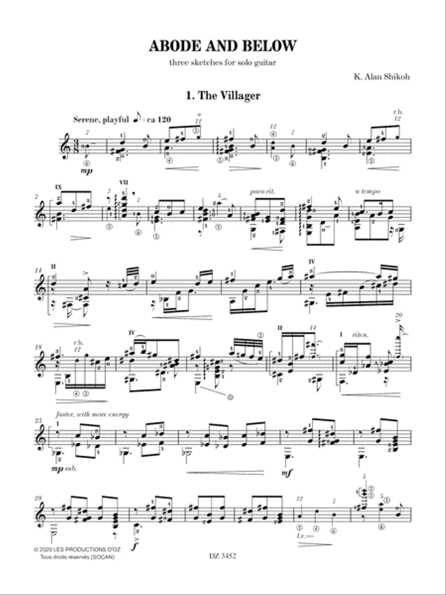Abode and Below Classical Guitar scores gallery preview page 3