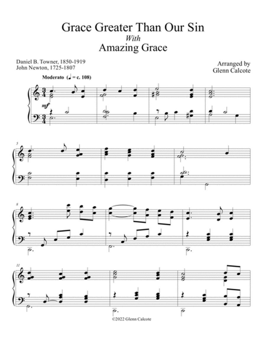 Grace Greater Than Our Sin Medley with Amazing Grace image number null