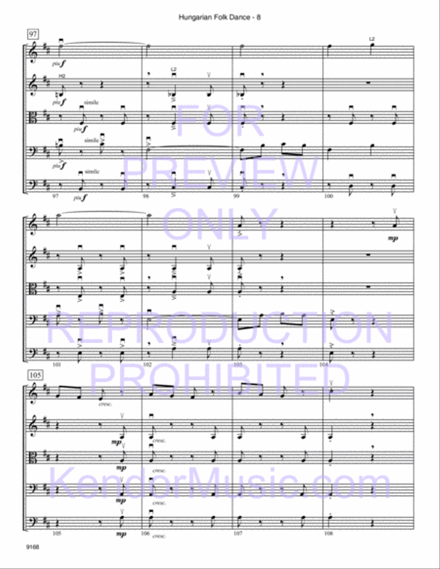 Hungarian Folk Dance Hungarian Folk Dance String Orchestra scores gallery preview page 9
