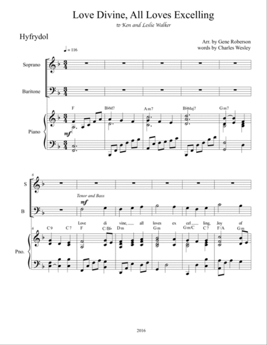 Love Divine for SATB Choir Hyfrydol tune 4-Part scores gallery preview page 2