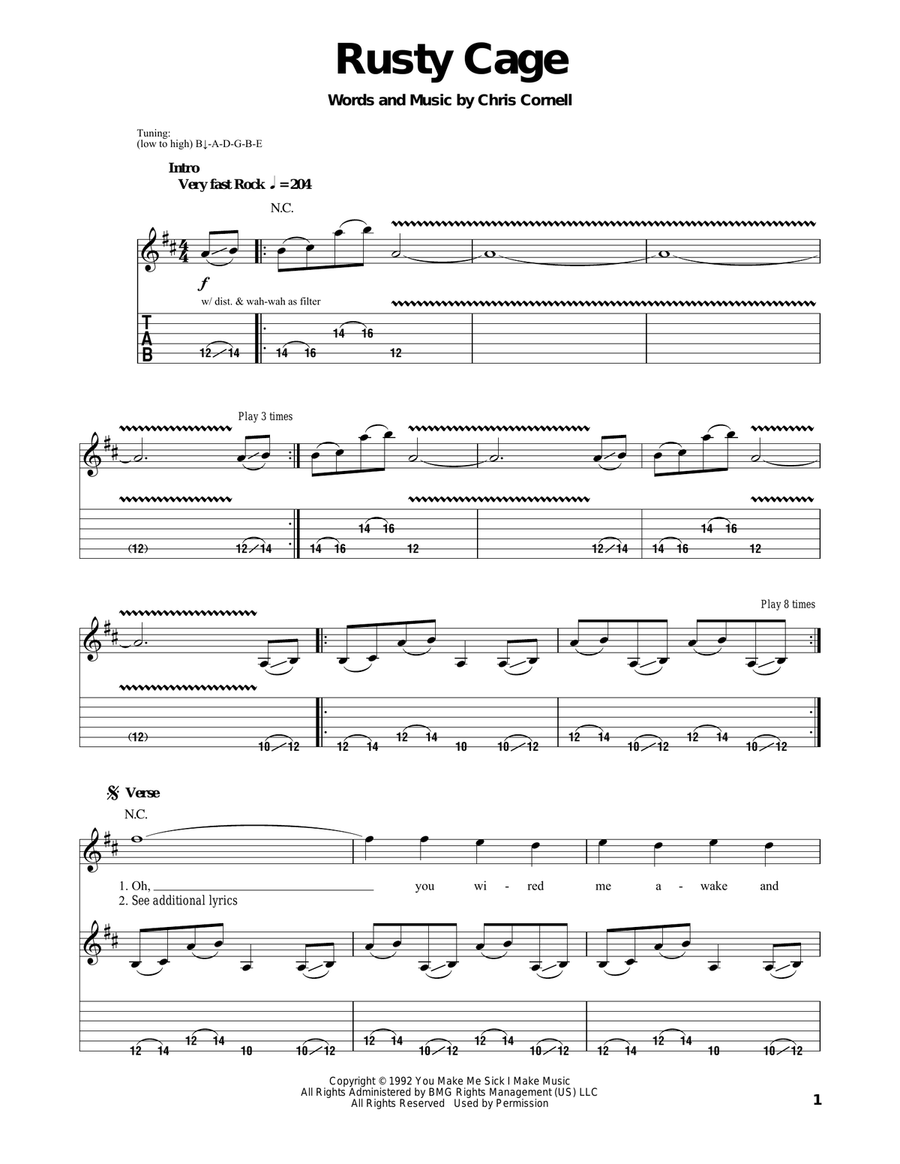 Rusty Cage Rusty Cage Acoustic Guitar scores gallery preview page 1