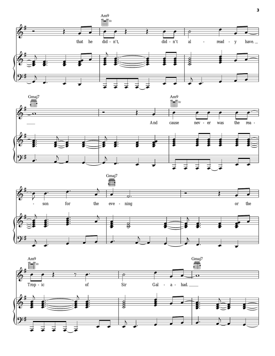 Tin Man Piano, Vocal, Guitar scores gallery preview page 3
