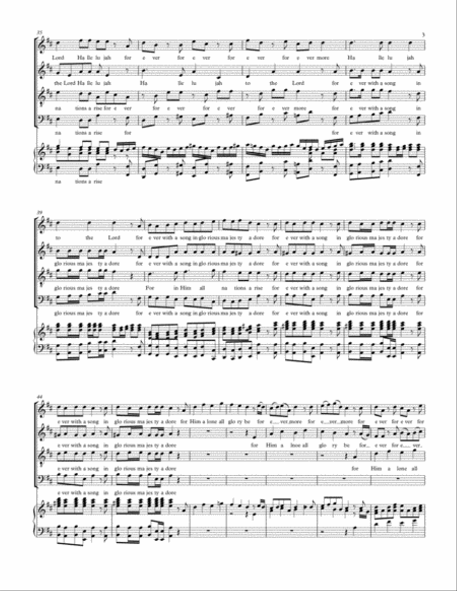 Hallelujah to the Lord Hallelujah to the Lord 4-Part scores gallery preview page 3