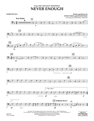 Never Enough (from The Greatest Showman) (arr. Johnnie Vinson) - Baritone B.C.