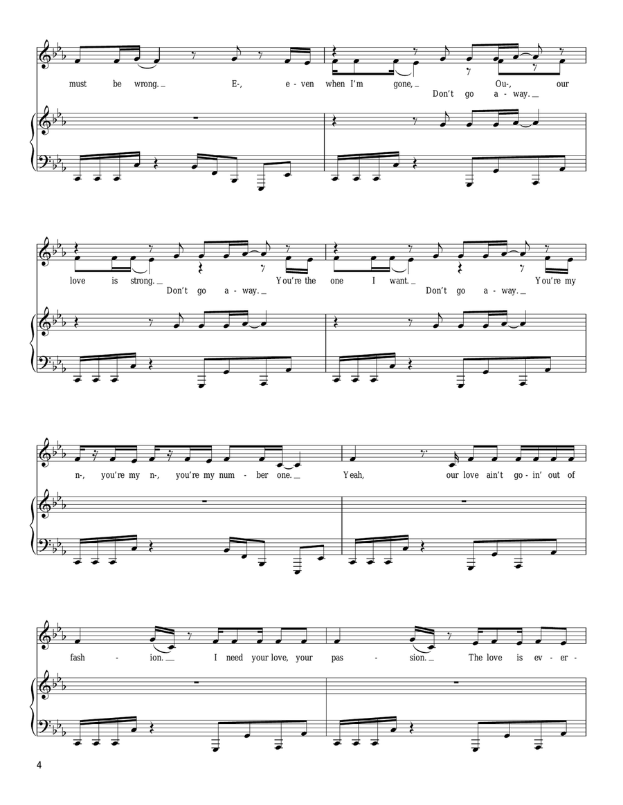 Missing You Piano, Vocal, Guitar scores gallery preview page 4