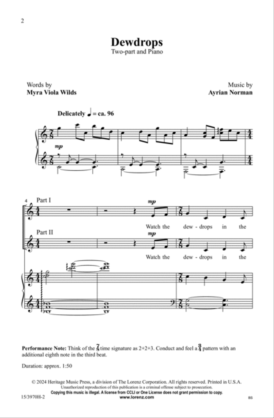 Dewdrops 2-Part scores gallery preview page 2