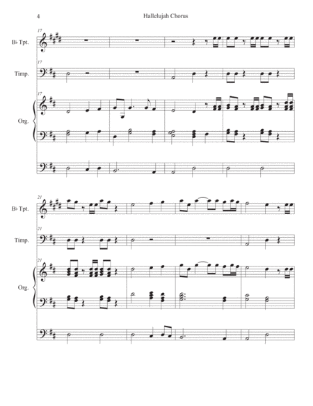 Hallelujah Chorus Handel Organ and Bb Trumpet & Tympani image number null