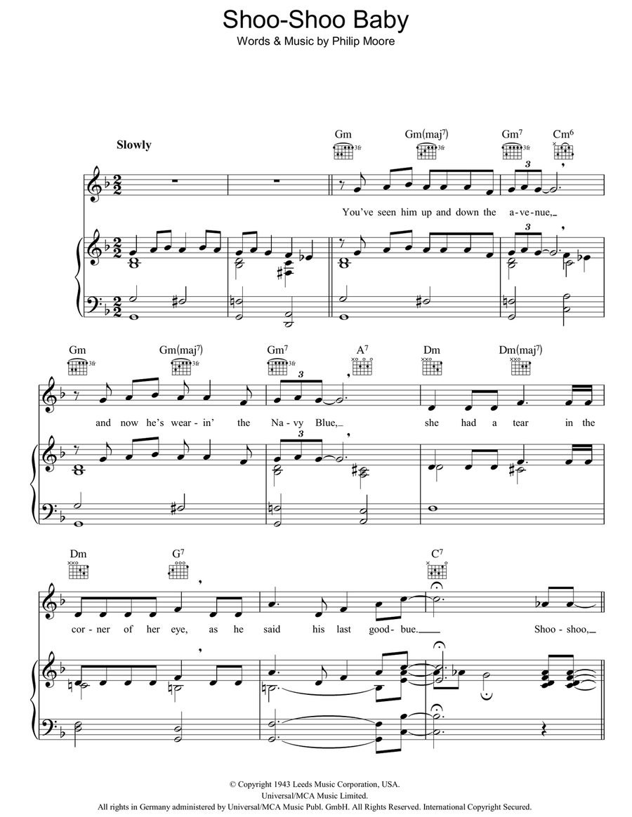 Shoo-Shoo Baby Shoo-Shoo Baby Guitar scores gallery preview page 1