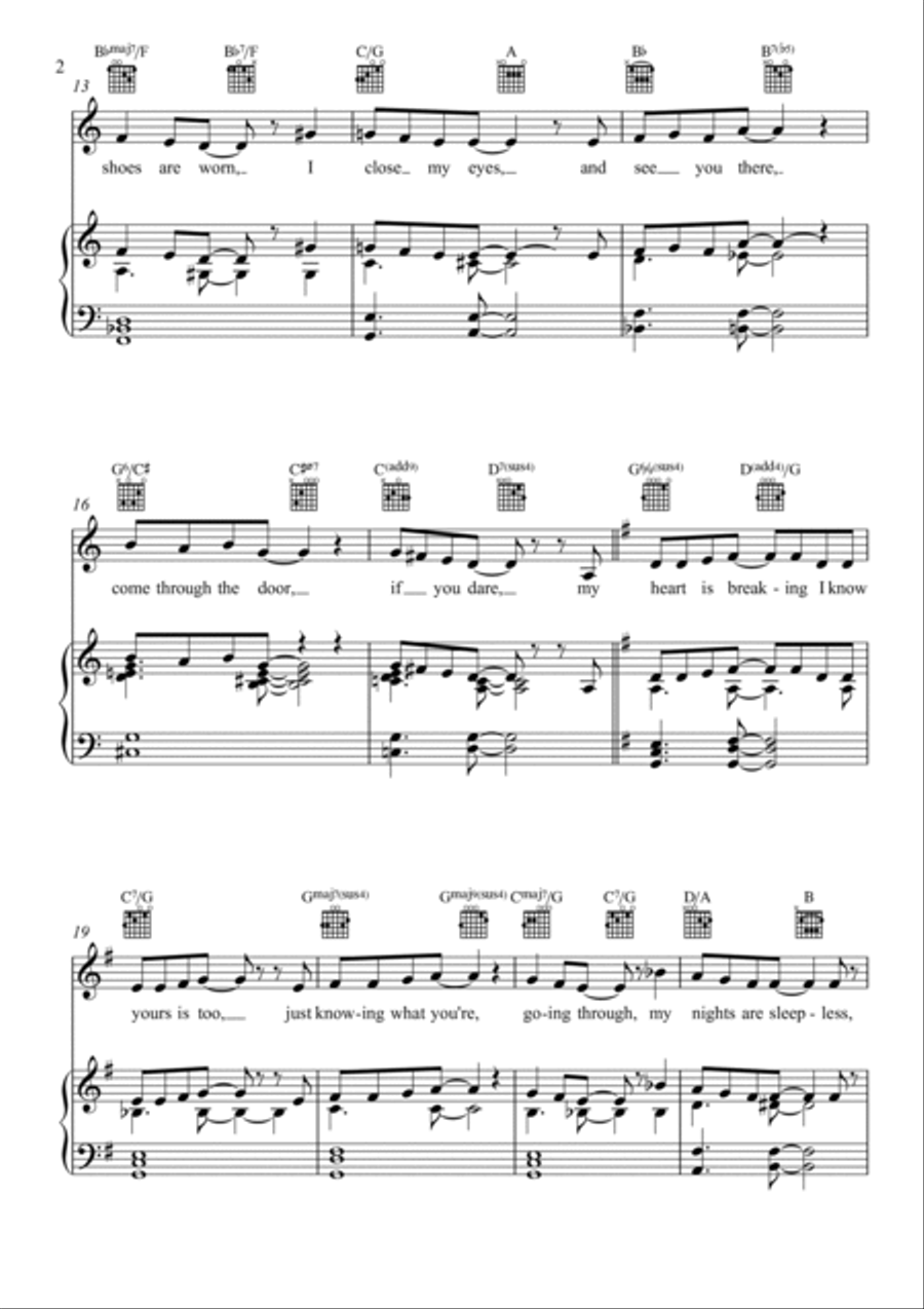 Come Back Home Piano, Vocal, Guitar scores gallery preview page 2