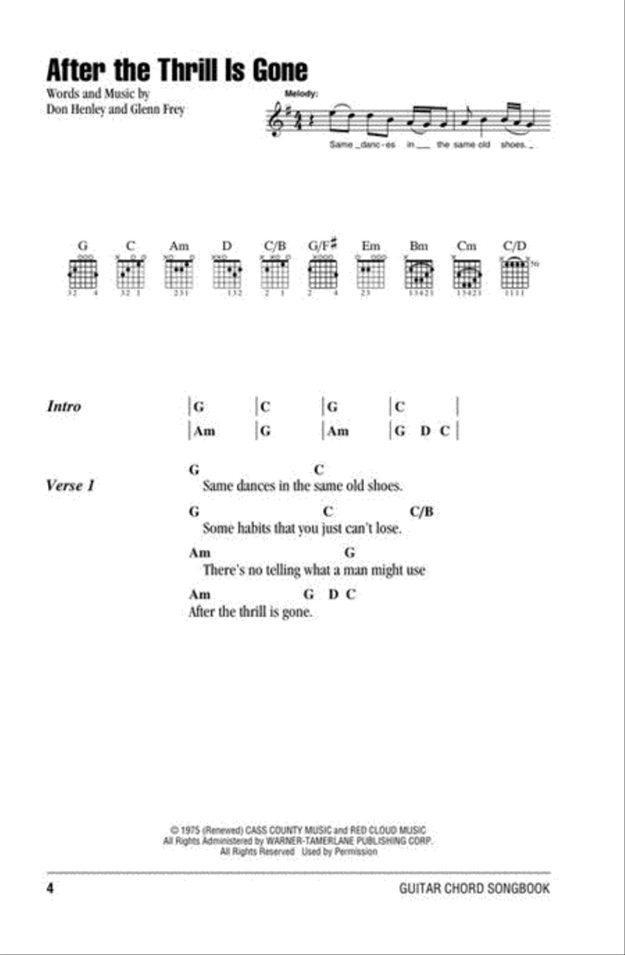 Eagles – Guitar Chord Songbook