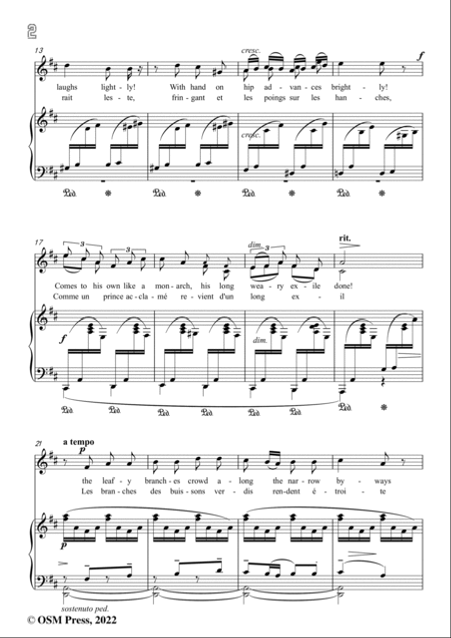 Debussy-Romance,in D Major,CD 56;L.52,for Voice and Piano Voice Solo scores gallery preview page 4