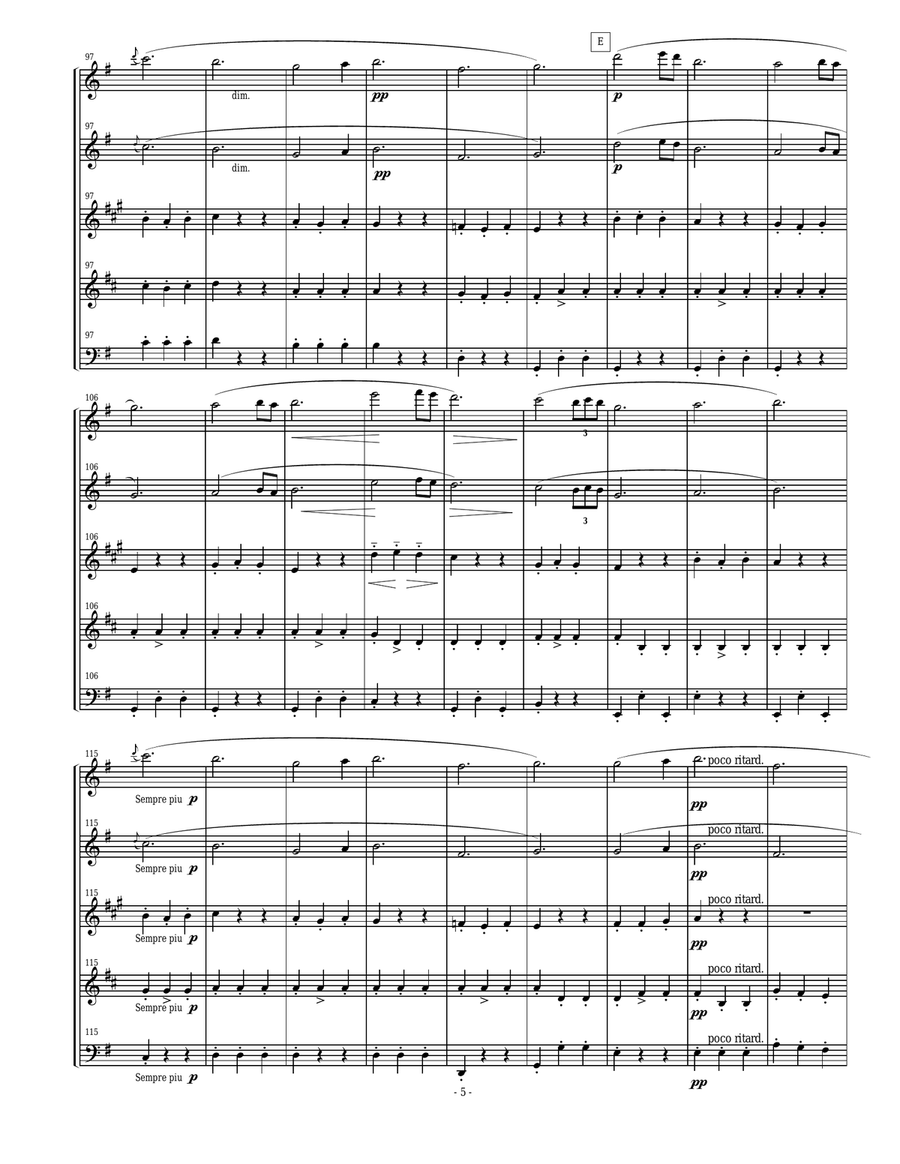Dvorak Slavonic Dance #8 for Woodwind Quintet Woodwind Quintet scores gallery preview page 5