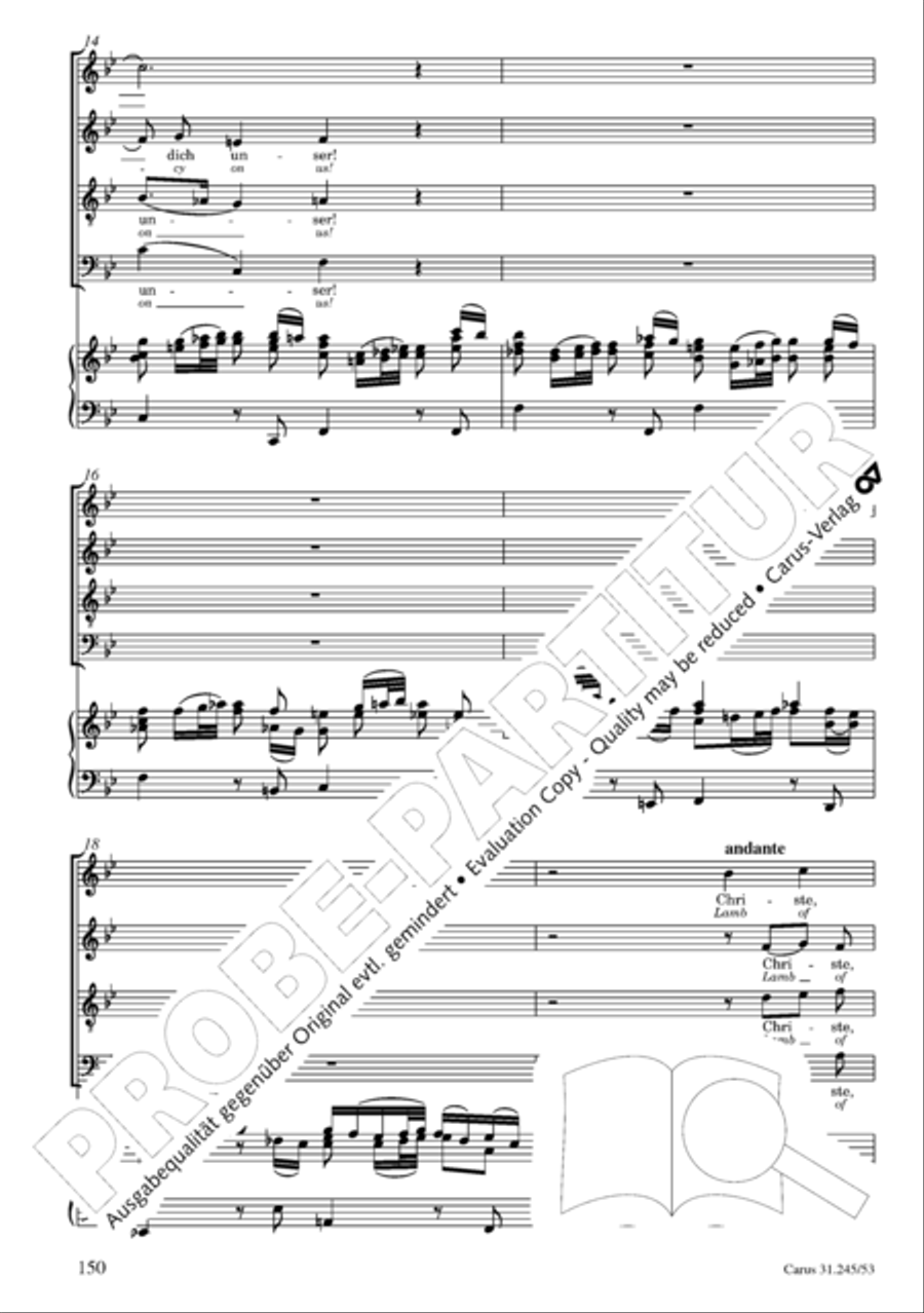 St. John Passion (Johannes-Passion) 4-Part scores gallery preview page 151