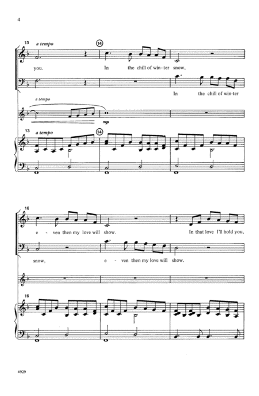 I Will Always Be with You 4-Part scores gallery preview page 4