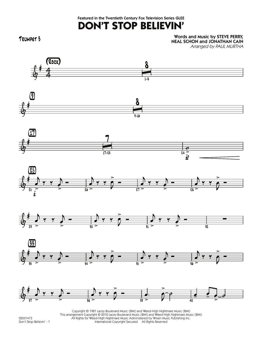 Don't Stop Believin' - Trumpet 3