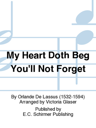 My Heart Doth Beg You'll Not Forget (Mon coeur se recommande a vous)