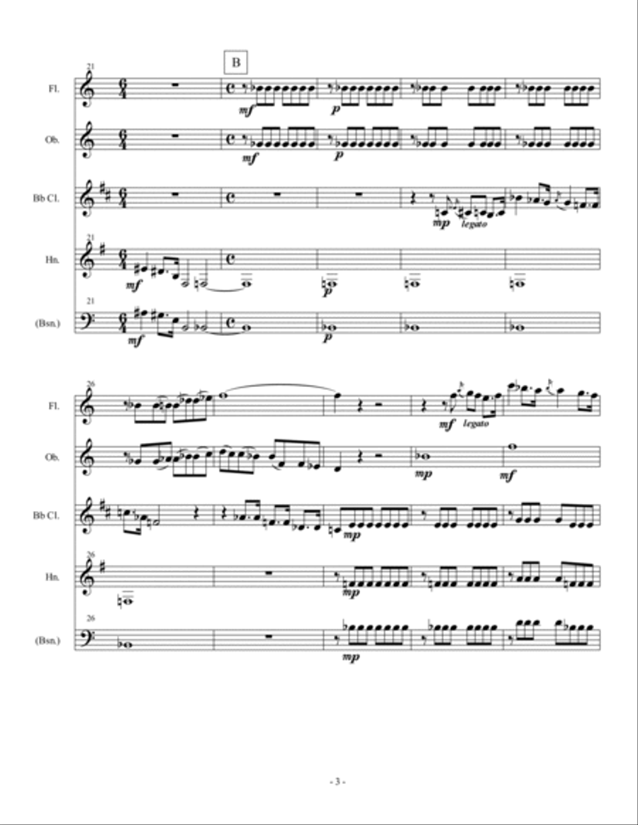 Horn (or Bassoon) Wind Quartet #1 Woodwind Quartet scores gallery preview page 3