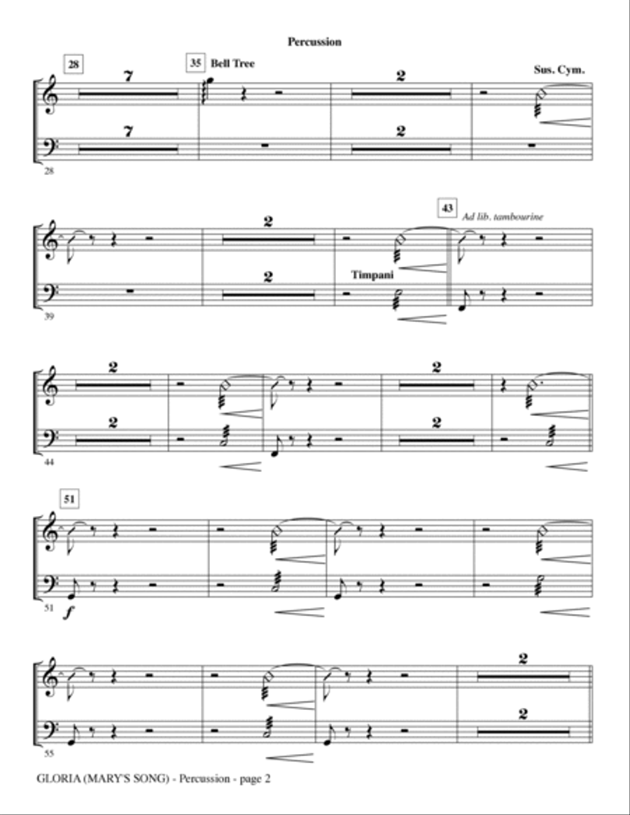 Gloria (Mary's Song) - Percussion Choir scores gallery preview page 2