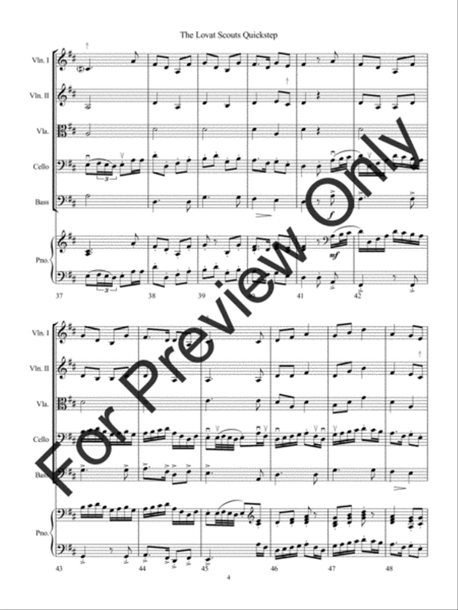 The Lovat Scouts Quickstep String Orchestra scores gallery preview page 7