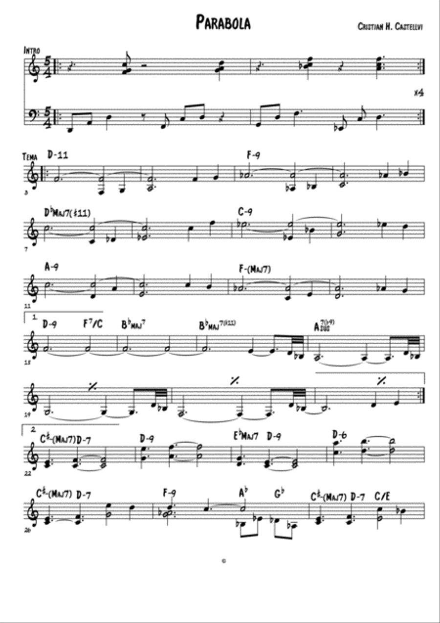 Parabola Parabola Jazz Ensemble scores gallery preview page 1