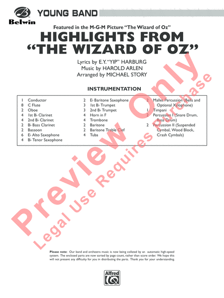 The Wizard of Oz, Highlights from