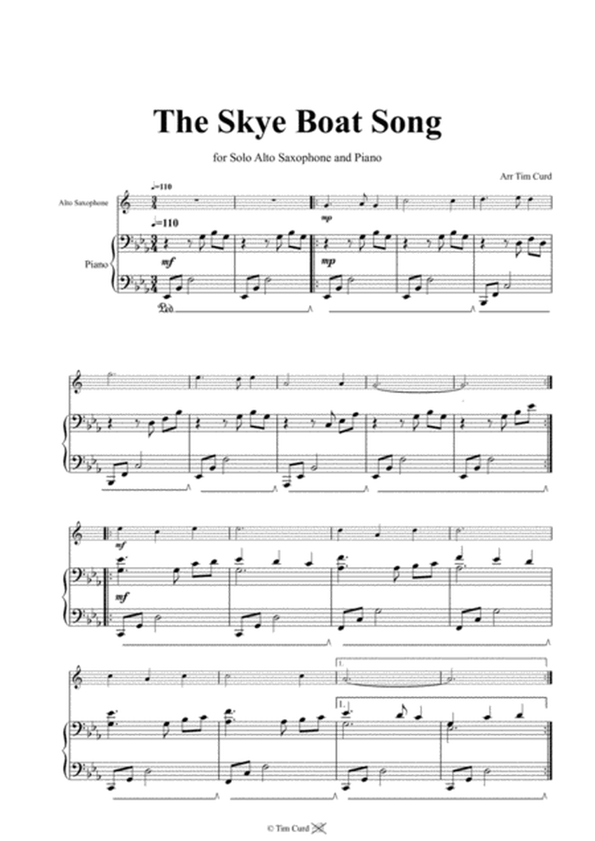 The Skye Boat Song. For Solo Alto Saxophone and Piano image number null