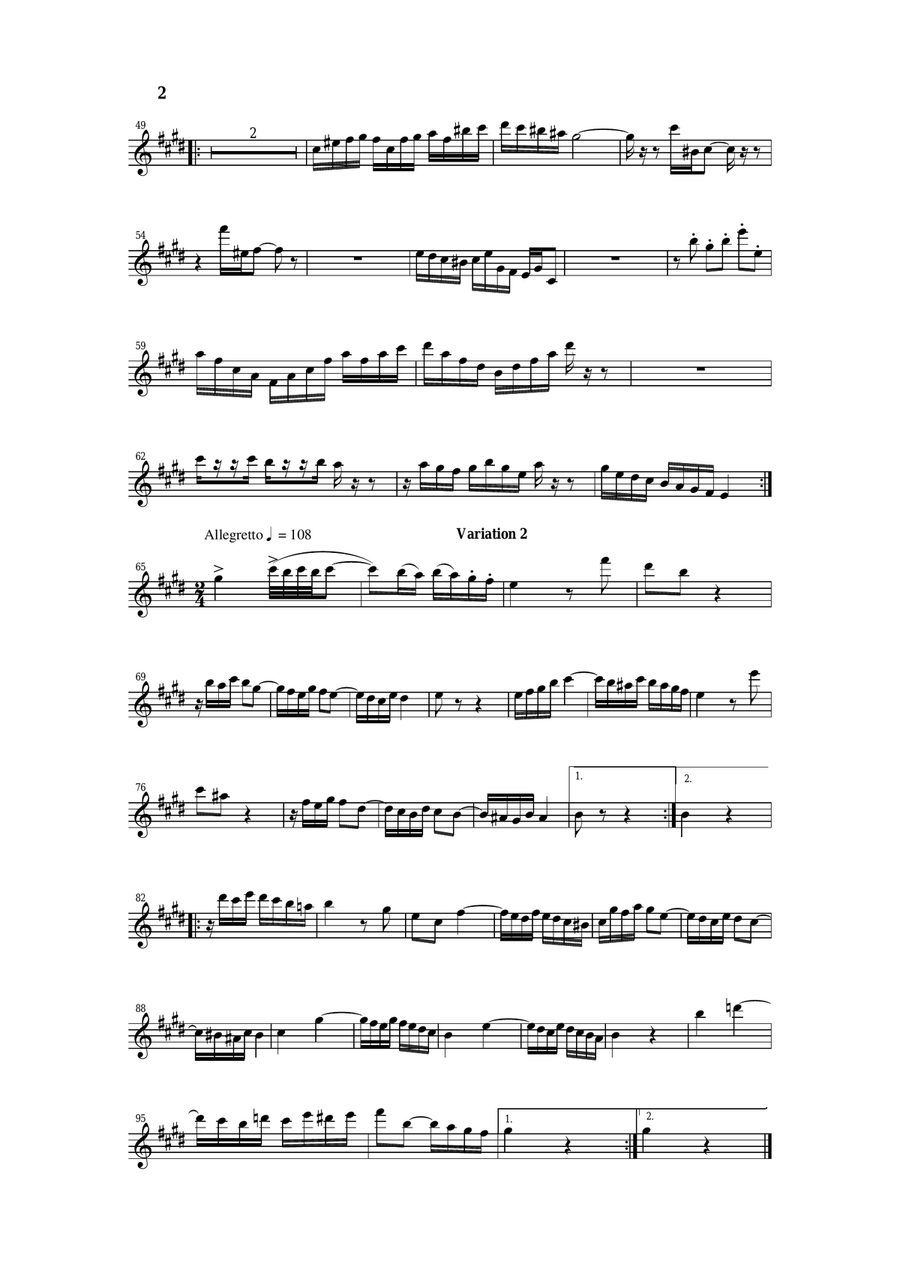 Johann Sebastian Bach/Wehage Goldberg Variations, BWV 988, arranged for SATB saxophone Quartet, alto Saxophone Quartet scores gallery preview page 2
