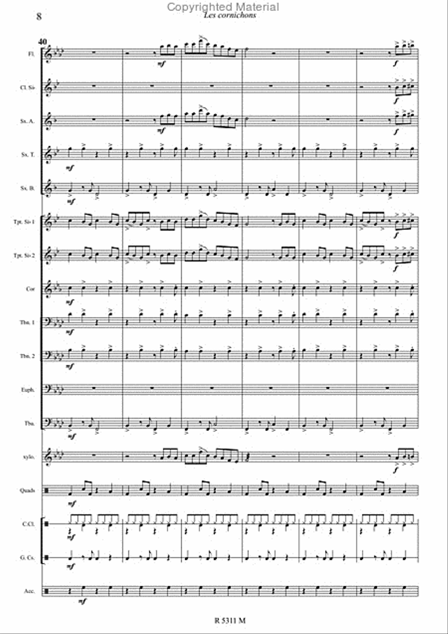 Les cornichons Marching Band scores gallery preview page 9