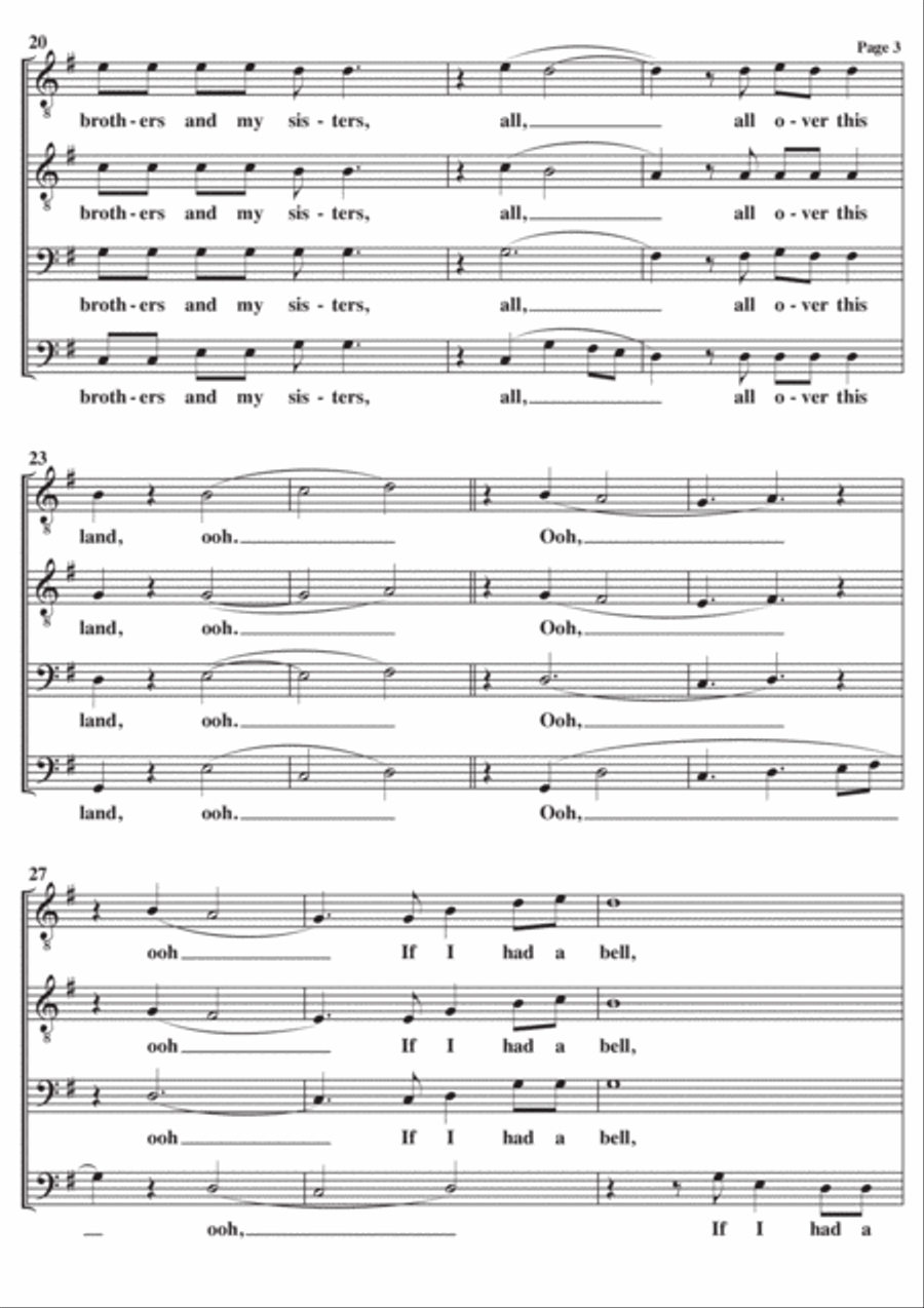 If I Had A Hammer (The Hammer Song) TTBB scores gallery preview page 3
