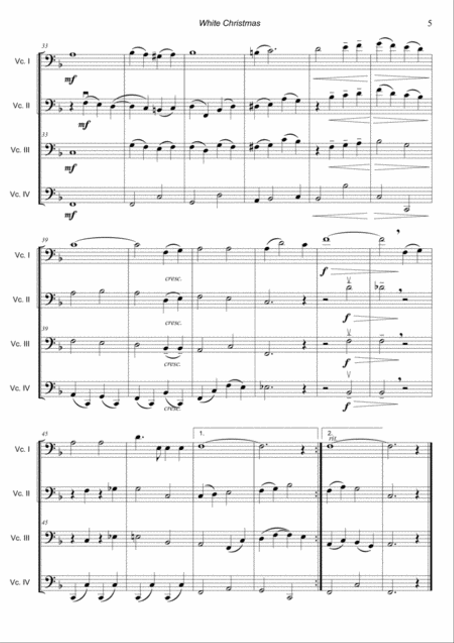 White Christmas String Quartet scores gallery preview page 5
