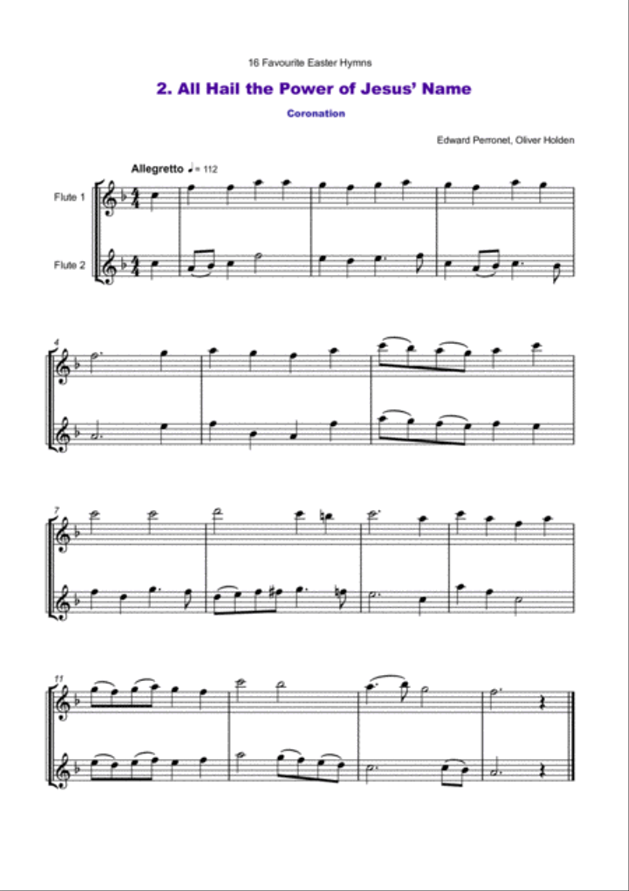 16 Favourite Easter Hymns for Flute Duet Flute Duet scores gallery preview page 3