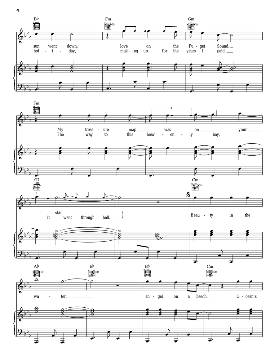 Mermaid Piano, Vocal, Guitar scores gallery preview page 4