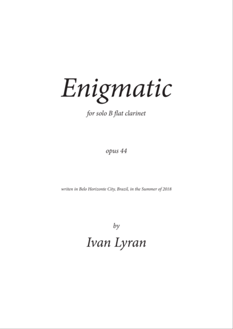 Enigmática Opus 44 Clarinet Solo scores gallery preview page 2