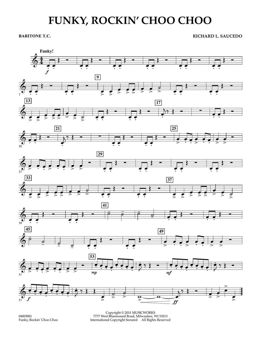 Funky, Rockin' Choo Choo - Baritone T.C. Concert Band scores gallery preview page 1