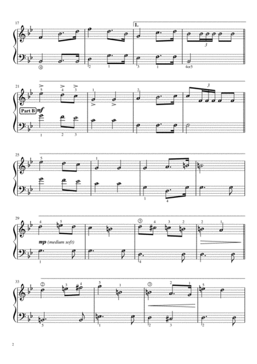 Bridal Chorus (Wagner) Piano Solo Grade 1 - 2 with note names & guided finger numbers image number null