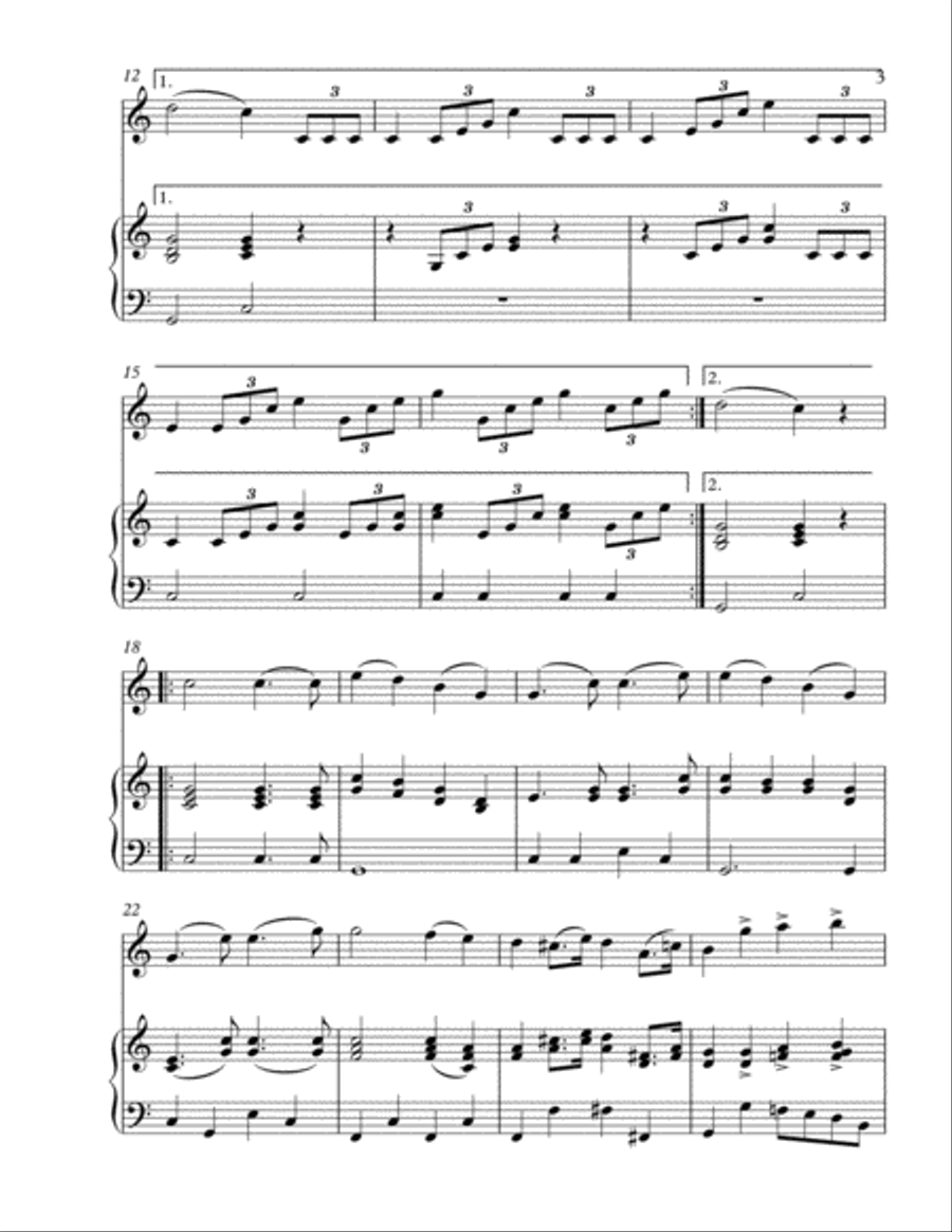 Wedding March Mendelssohn-Flexible part and Piano or Keyboard Small Ensemble scores gallery preview page 3