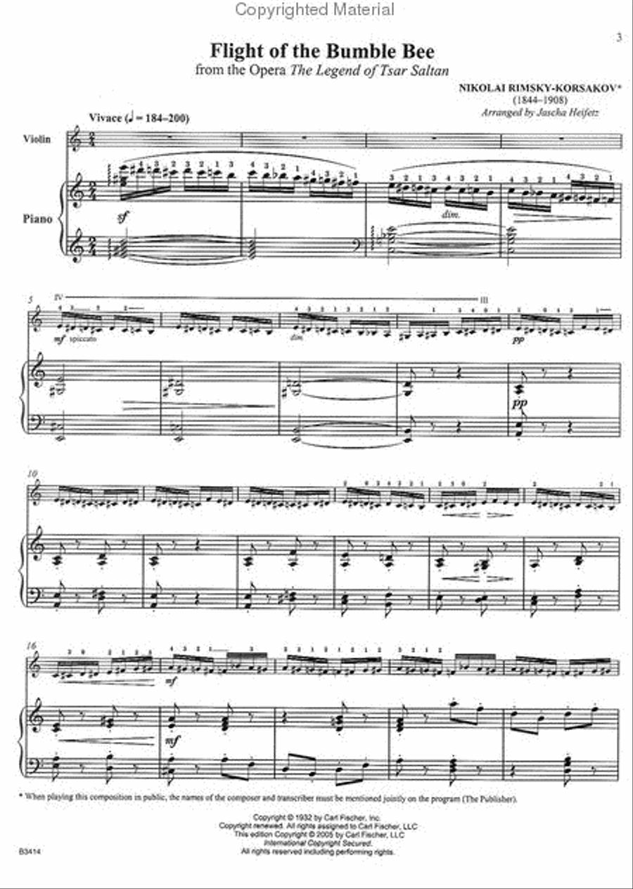 Flight of the Bumble Bee Violin Solo scores gallery preview page 2