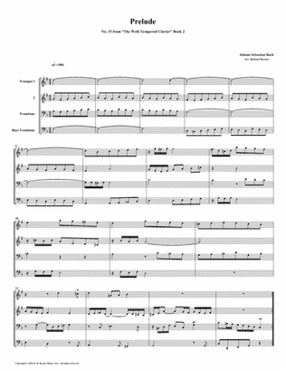 Prelude 15 from Well-Tempered Clavier, Book 2 (Brass Quartet)