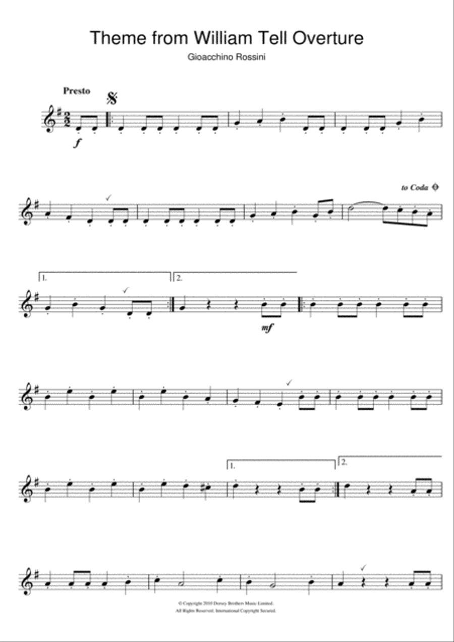William Tell Overture (Finale) Flute Solo scores gallery preview page 1
