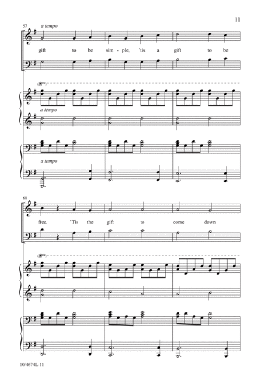 Simple Gifts 4-Part scores gallery preview page 11