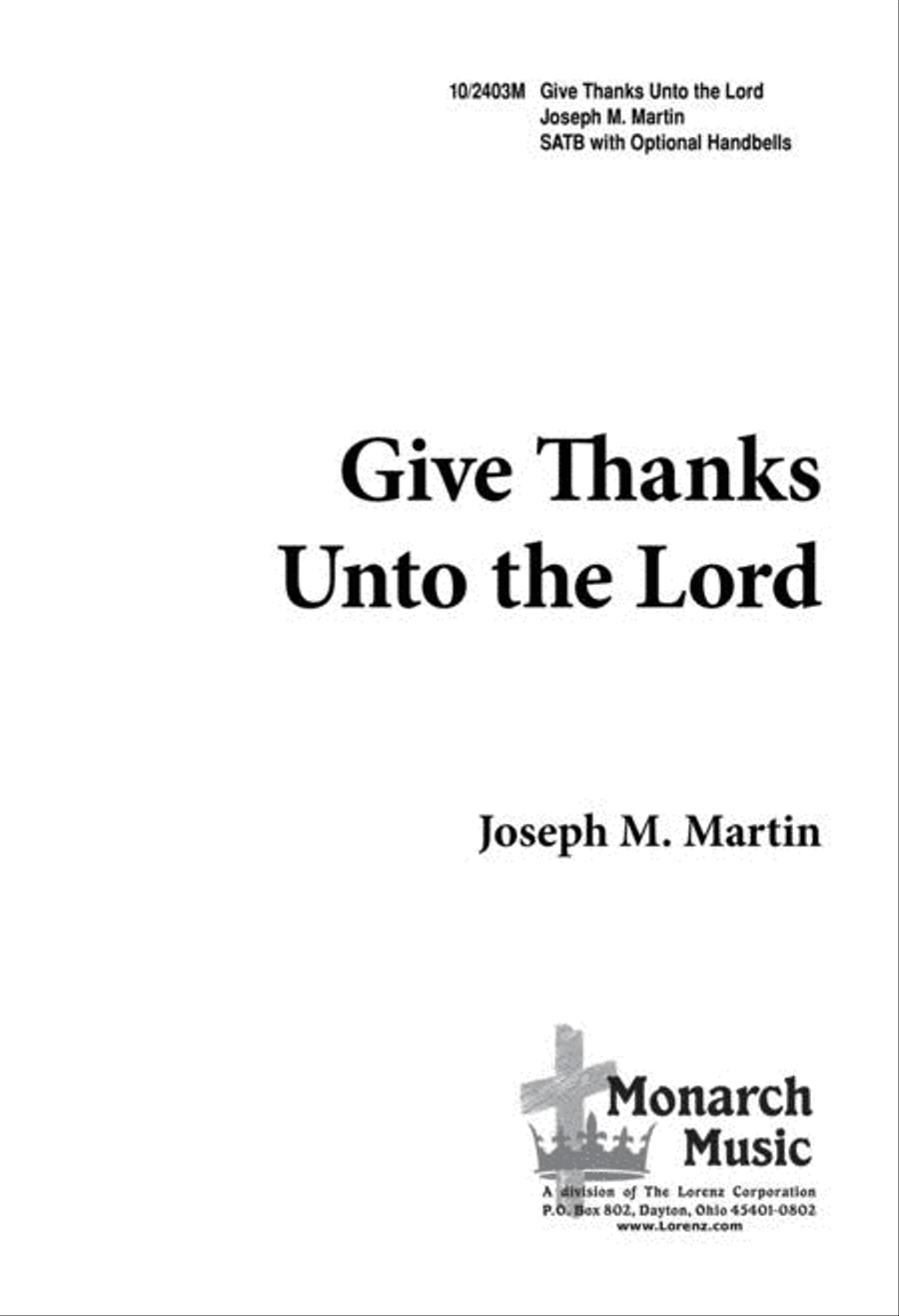 Give Thanks Unto the Lord 4-Part scores gallery preview page 1
