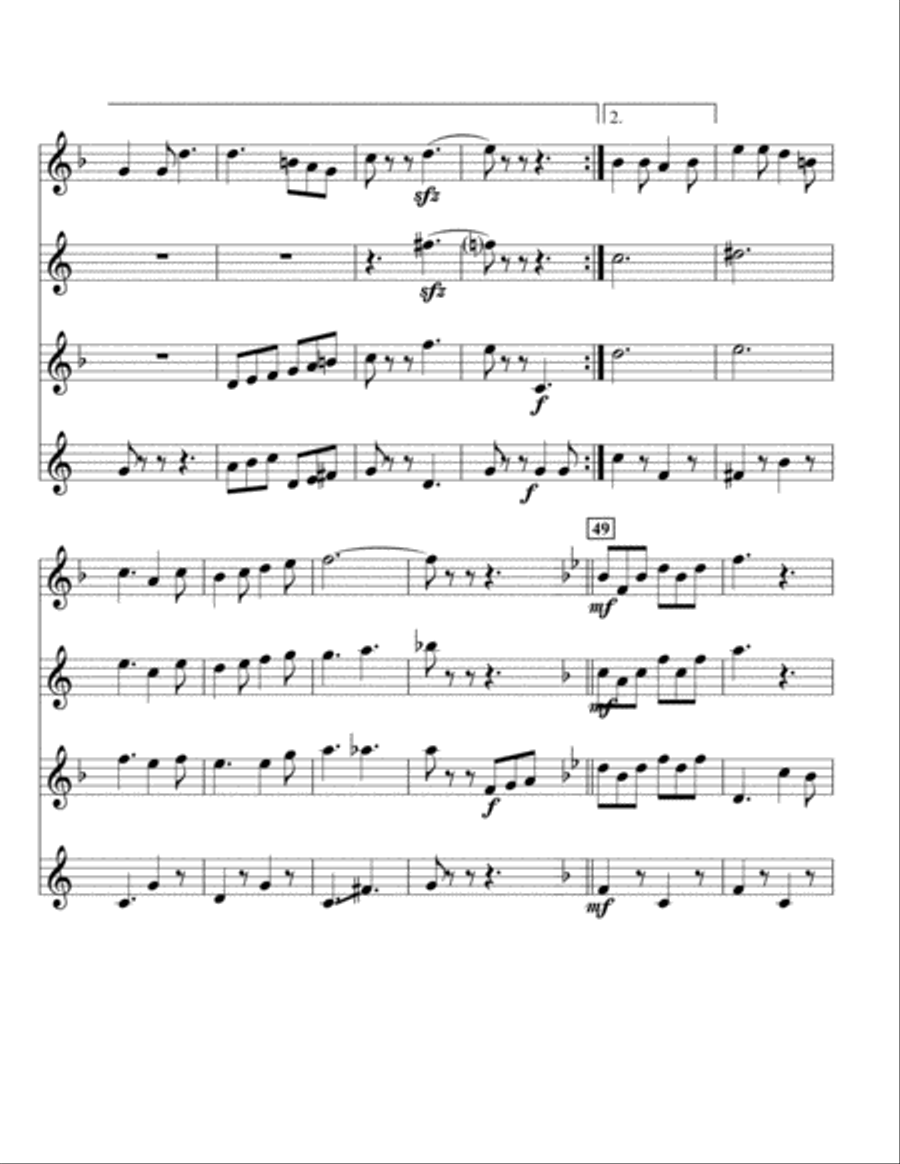 Seventy Six Trombones Woodwind Quartet scores gallery preview page 4