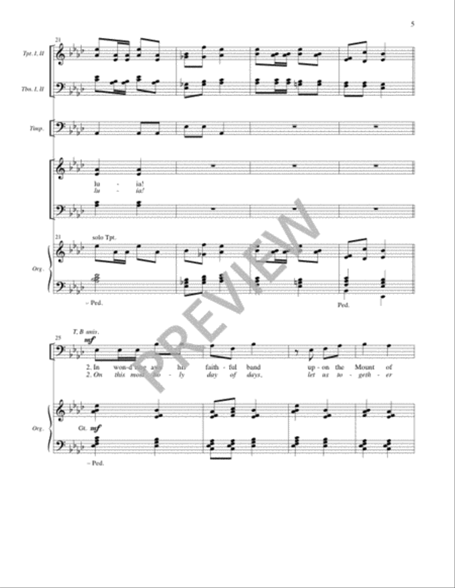 Sing We Triumphant Hymns of Praise / Jesus Is Risen! Let Us Sing! - Full Score and Parts Trombone scores gallery preview page 6